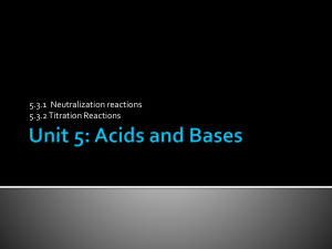 Unit 5: Acids and Bases