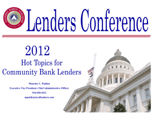 Hot Topics for Community Bank Lenders