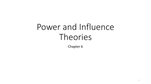 Introduction to Power and Influence Theories