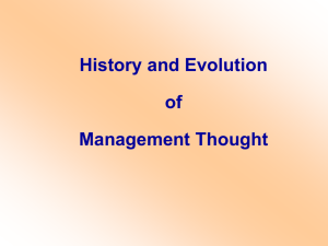 History and Evolution of Management Thought