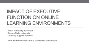 Impact of Executive Function on Online Learning Environments