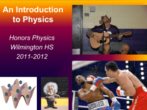 Introduction to Physics - Chris Cunnings