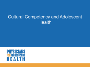 Cultural Competency and Adolescent Health