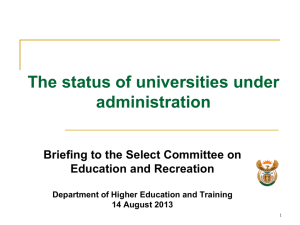 Status of Universities under Administration