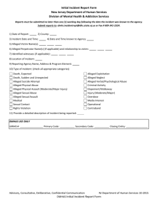 Initial Incident Report Form New Jersey Department of Human