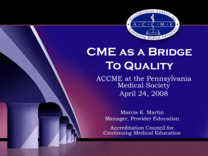 cme as a bridge to quality - Pennsylvania Medical Society