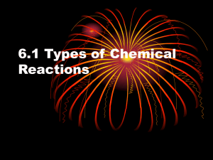 6.1 Types of Chemical Reactions