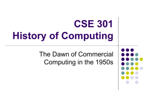 CSE 301 History of Computing - SUNY