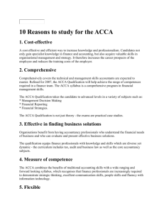 10 Reasons to study for the ACCA