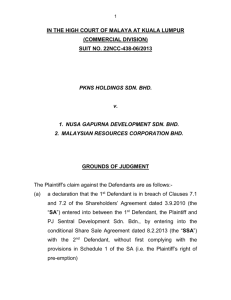 1 st Defendant's Shares