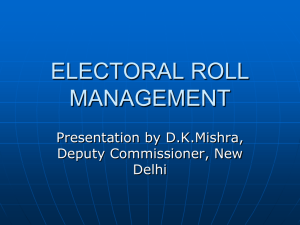 electoral roll management - Election Commission of India