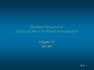 Reduced Set with MiniTab Examples