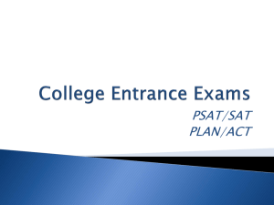 College Entrance Exams - Mallard Creek Hs Student services