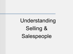 Understanding Selling & Salespeople