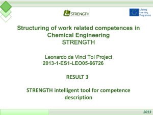 RESULT 3: STRENGTH intelligent tool for competence description