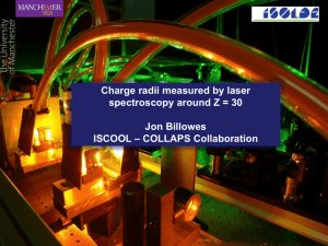 Charge radii measured by laser spectroscopy around Z = 30