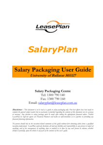 1.1 What is salary packaging? - Federation University Australia