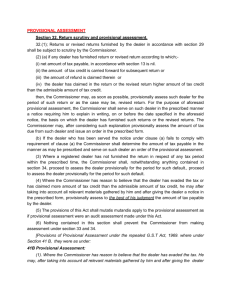 PROVISIONAL ASSESSMENT Section 32, Return scrutiny and