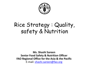 Quality, safety & Nutrition aspects of rice strategy