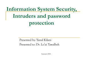 Intruders and password protection