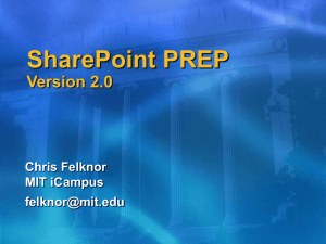 SharePoint PREP Overview - iCampus