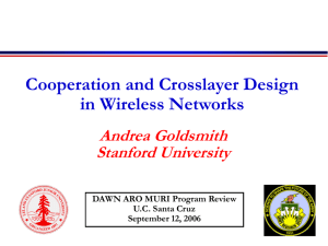 Cooperation and cross-layer design in wireless networks