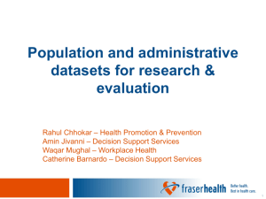 External Datasets - Fraser Health Research and Evaluation