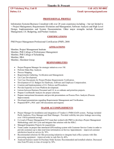 Resume - Timothy Prescott - Project Management and Business