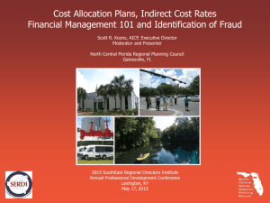Cost Allocation Plans, Indirect Cost Rates, Financial