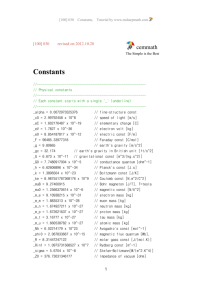 [100] 030 Tutorial constants - msharpmath, The Simple is the Best