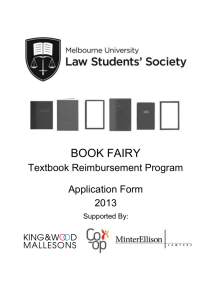 book fairy booklist - Melbourne University Law Students' Society