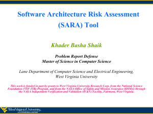 Software Architecture Risk Assessment (SARA) Tool