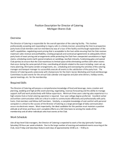 Position Description for Director of Catering Michigan Shores Club