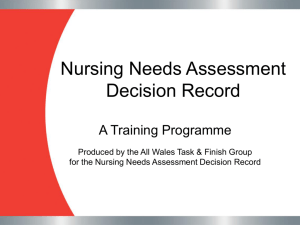 Nursing Needs Decision Record