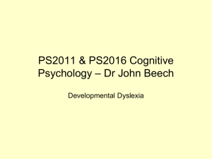 Summary on developmental dyslexia