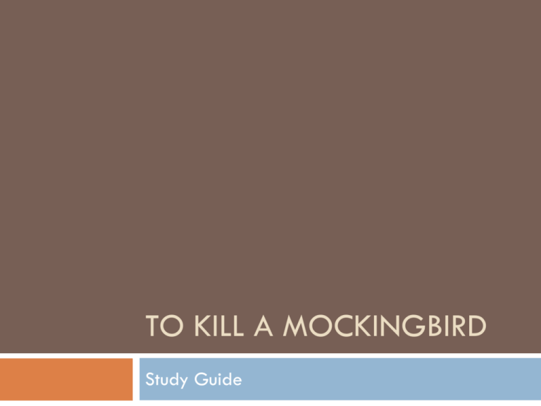 To Kill A Mockingbird Study Guide - Meyersclassroom