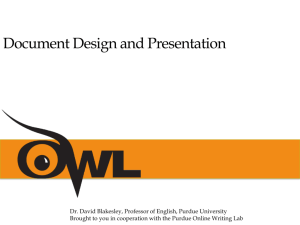 INDOT Document Design Presentation - OWL