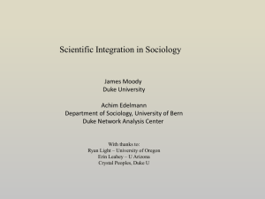 Scientific Integration in Sociology
