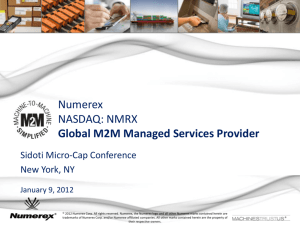 Numerex The Power Behind M2M Connectivity