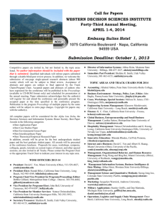 Call for Papers - Western Decision Sciences Institute