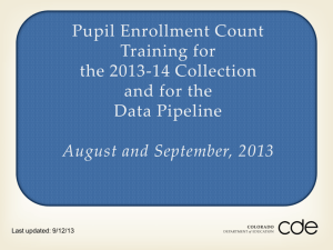 Pupil Enrollment Count Training for the 2013