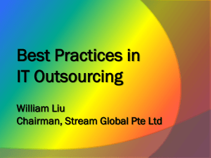 Best Practices in IT Outsourcingl - “Holistic Country programming