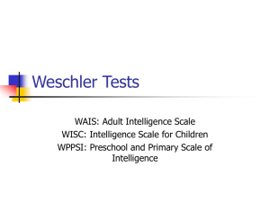 Weschler Tests - UMM Directory