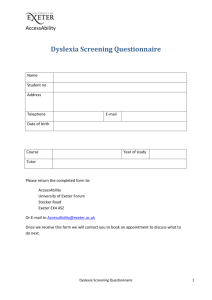 Dyslexia Screening Questionnaire