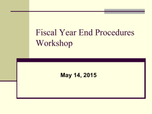 Fiscal Year End Procedures Workshop
