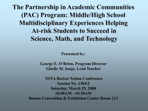 Partnership in Academic Communities PAC Florida International