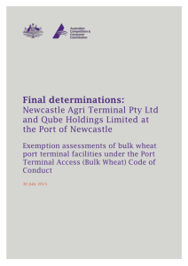 Final determinations: Newcastle Agri Terminal Pty Ltd and Qube