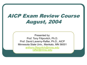 AICP Exam Review Course - Minnesota State University, Mankato