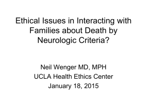 Ethical Issues in Interacting with Families about Death by Neurologic
