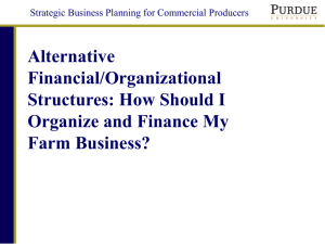 Alternative Financial/Organizational Structures for Farm Businesses